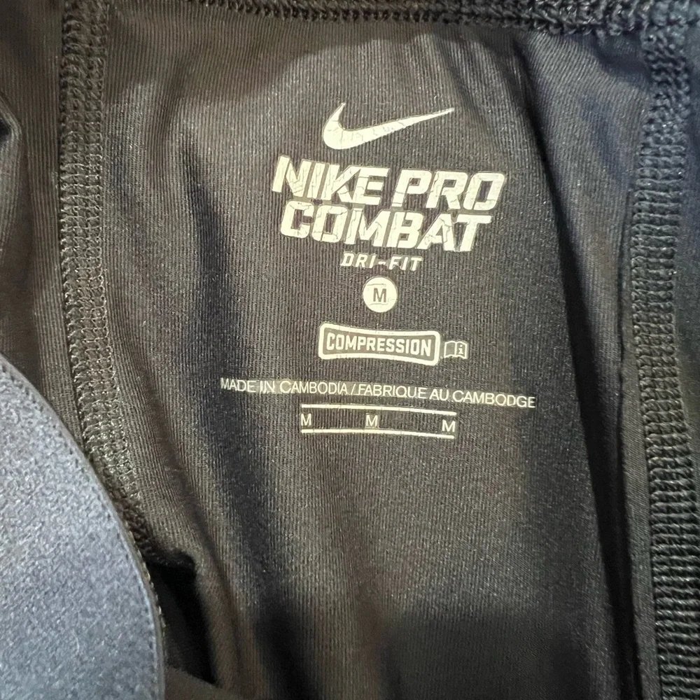 Nike Black and Gray Athletic Pants pro combat Dri fit compression